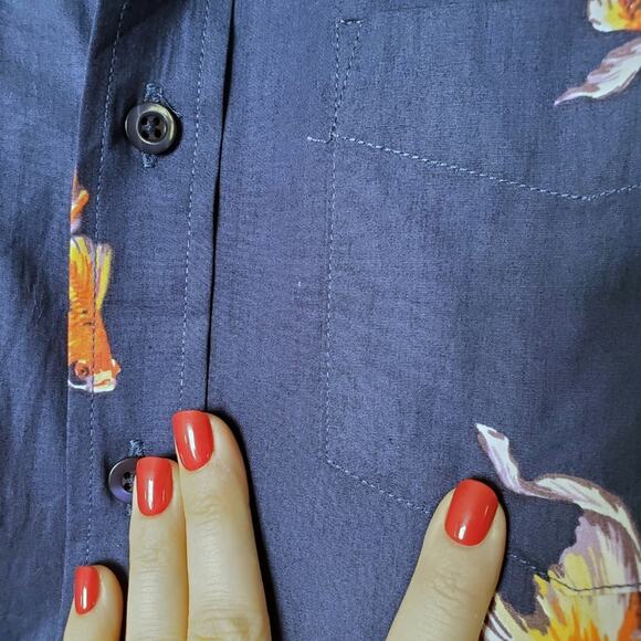 Kennington | Gold Fish Print Button Up Shirt - Picture 6 of 8